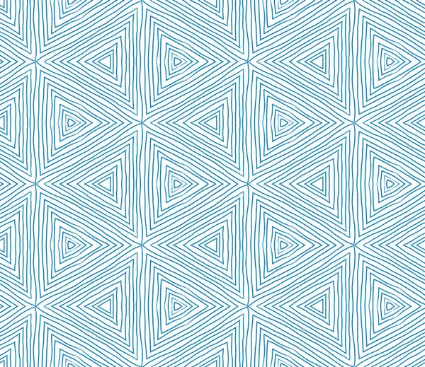 Arabesk el çizimi desen. Mavi simetrik kaleydoskop. Oriental arabesk el çizimi tasarımı. Tekstil hazır canlı baskı, mayo kumaş, duvar kağıdı, ambalaj..