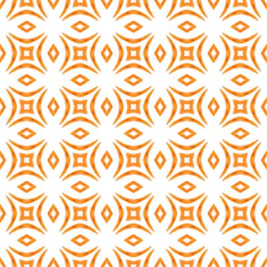 Tekstil hazır duygusal baskı, mayo kumaş, duvar kağıdı, ambalaj. Turuncu akıllara durgunluk veren boho şık yaz tasarımı. El çizimi tropikal, pürüzsüz sınır. Tropik, pürüzsüz desen.