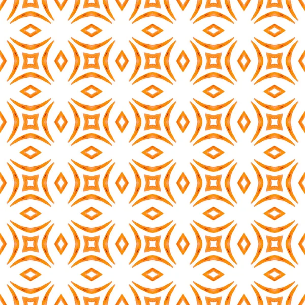 Textile ready emotional print, swimwear fabric, wallpaper, wrapping. Orange mind-blowing boho chic summer design. Hand drawn tropical seamless border. Tropical seamless pattern.