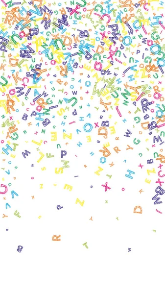Caindo Letras Língua Inglesa Desenho Bagunçado Colorido Voando Palavras Alfabeto — Fotografia de Stock