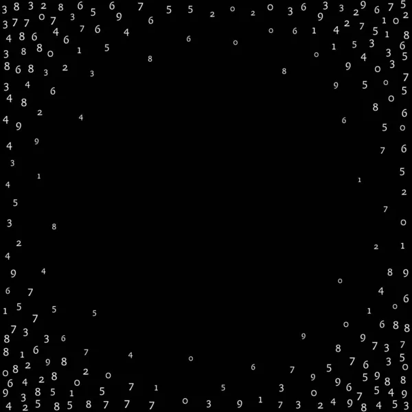 減少する数字 ビッグデータの概念 バイナリホワイト 秩序正しく飛ぶ数字 黒い背景の奇妙な未来的なバナー 落下する数字によるデジタルイラスト — ストック写真