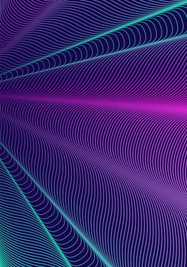 Minimum kapak tasarım şablonu. Modern broşür taslağı. Koyu mavi arka planda neon renkli yarım ton gradyanı. Klasik moda soyut kapak tasarımı.