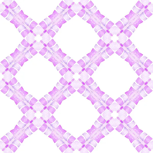 时尚的有机绿色边界 紫色迷人的Boho别致的夏季设计 有机瓷砖 纺织现成漂亮印花 包装材料 — 图库照片