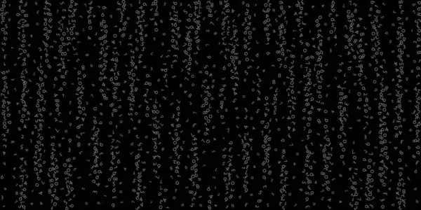 減少する数字 ビッグデータの概念 バイナリホワイト無秩序飛行ディジット 黒い背景に示す未来的なバナー 落下する数字によるデジタルイラスト — ストック写真
