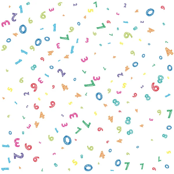 Spadające Kolorowe Numery Bałaganu Koncepcja Matematyki Latającymi Cyframi Magnetyczny Powrót — Zdjęcie stockowe