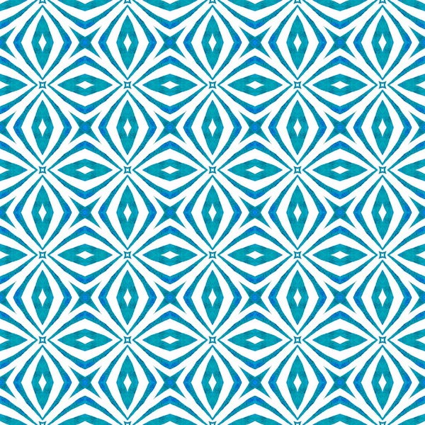Hand drawn tropical seamless border. Blue extraordinary boho chic summer design. Tropical seamless pattern. Textile ready majestic print, swimwear fabric, wallpaper, wrapping.