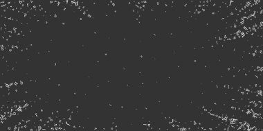 Okul not defteri kapağı. Latin alfabesinin beyaz tebeşir harfleri. Yabancı diller öğrenim kavramı. Tahta arka planda okul afişine geri dön.