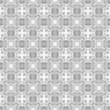 Tekstil hazır ekstatik baskı, mayo kumaş, duvar kağıdı, ambalaj. Siyah beyaz boho şık yaz tasarımı. Mozaik kusursuz desen. El çizimi yeşil mozaik pürüzsüz sınır.