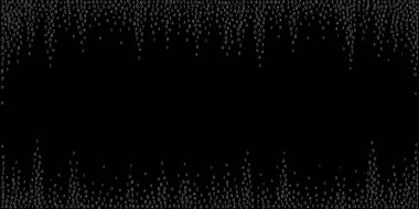 Düşen sayılar, büyük veri konsepti. İkili beyaz uçlu rakamlar. Siyah arka planda değerli fütürist afiş. Düşen sayılarla dijital illüstrasyon.