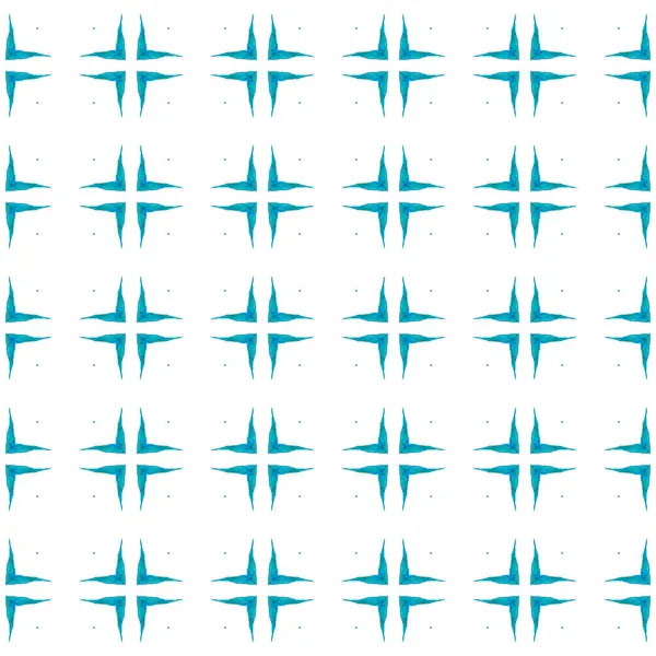 Мозаичный Бесшовный Рисунок Синий Мезмерный Шикарный Летний Дизайн Ручная Рисованная — стоковое фото