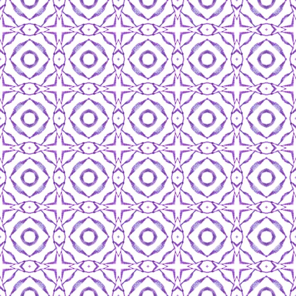 ストライプされた手描きの境界を繰り返します 紫色の細かいブーフ シックな夏のデザイン ストライプ手描きデザイン 織物準備ができた磁気印刷物 水着の生地 包むこと — ストック写真
