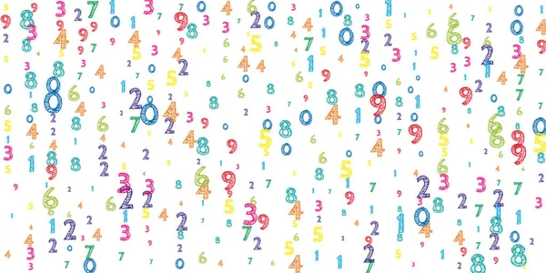 Spada Liczba Kolorowych Koncepcja Matematyki Latającymi Cyframi Genialny Powrót Szkolnego — Zdjęcie stockowe