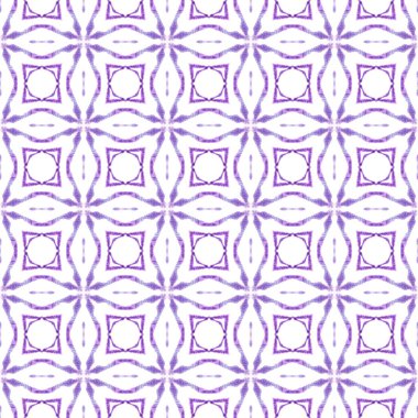 Sembol suluboya deseni. Mor, görkemli boho şık yaz tasarımı. Yeşil geometrik sembolün suluboya sınırı. Tekstil hazır mükemmel baskı, mayo kumaş, duvar kağıdı, ambalaj..
