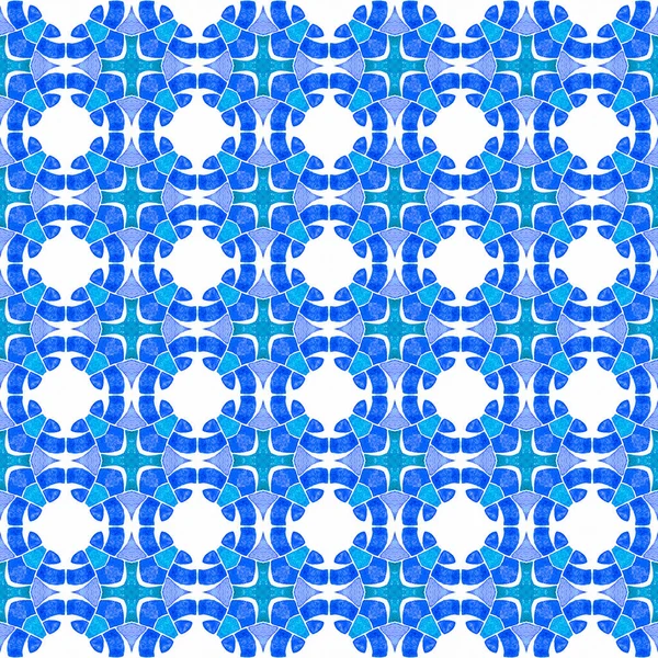 東洋アラベスク手描きの国境 ブルーの絶妙なブッシュシックな夏のデザイン 織物の準備ができた美しい印刷物 水着の生地 包むこと アラベスクの手描きデザイン — ストック写真