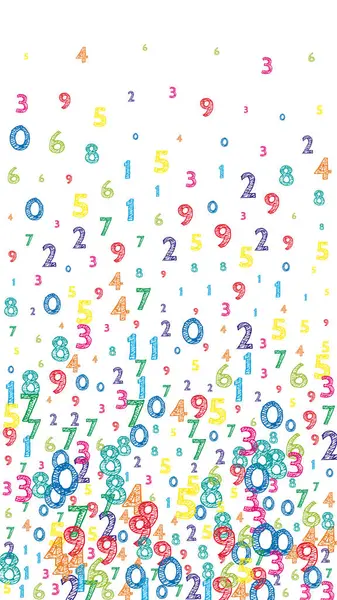 Chute Nombres Ordonnés Colorés Concept Étude Mathématique Avec Chiffres Volants — Photo