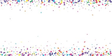 Uçan Latince mektuplar. İngiliz alfabesinin renkli çocuksu dağılmış çardakları. Yabancı diller öğrenim kavramı. Beyaz arkaplanda okul afişine geri dön.