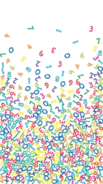 Números Esboço Coloridos Caindo Conceito Estudo Matemática Com Dígitos Voadores — Fotografia de Stock