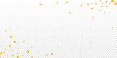 American dollar coins falling. Scattered gold USD coins. USA money. Jackpot wealth or success concept. Wide vector illustration.