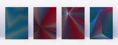 Sanat kartı. Soyut çizgiler modern broşür şürü. Beyaz mavi arka planda kırmızı renkli geometri. Yaratıcı kapak, broşür, poster, kitap vs..