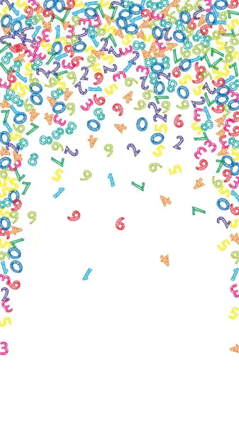 Números Esboço Coloridos Caindo Conceito Estudo Matemática Com Dígitos Voadores — Fotografia de Stock