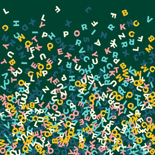 Fallende Buchstaben Der Englischen Sprache Pastell Fliegende Wörter Des Lateinischen — Stockfoto