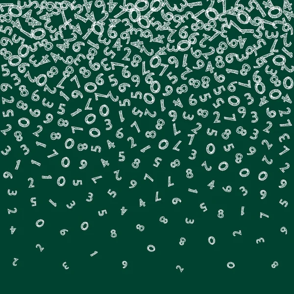 Düşen Tebeşir Numaraları Uçan Parmaklarla Matematik Çalışma Konsepti Tahta Arka — Stok fotoğraf