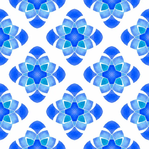 Bordure Aquarelle Chevron Géométrique Vert Bleu Précieux Boho Chic Design — Photo