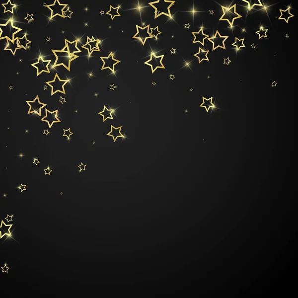 Confeti Estrella Brillante Oro Caótica Plantilla Superposición Infantil Ensueño Ilustración — Archivo Imágenes Vectoriales