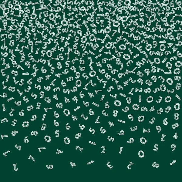 Cayendo Números Tiza Dibujados Mano Concepto Estudio Matemático Con Dígitos — Foto de Stock