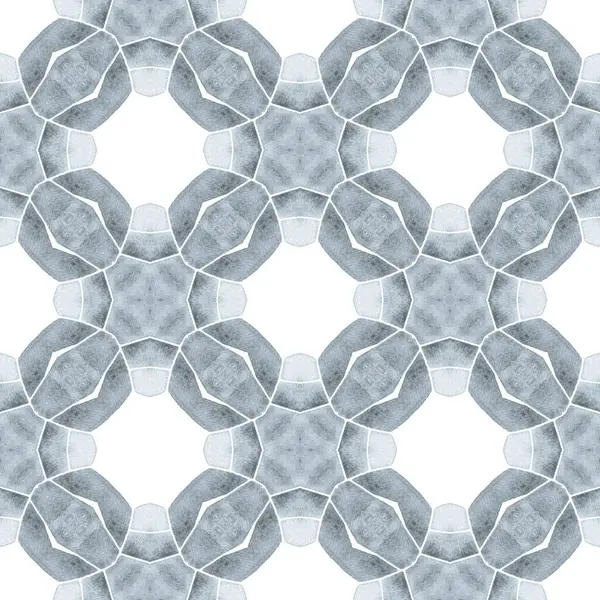 Grüner Geometrischer Chevron Aquarellrand Schwarz Weiß Strahlendes Boho Chic Sommerdesign — Stockfoto