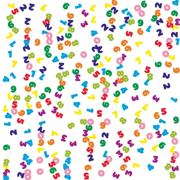 Cae Números Coloridos Concepto Estudio Matemático Con Dígitos Voladores Destaca — Foto de Stock