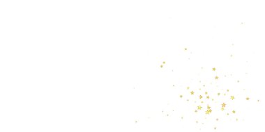 Sihirli yıldızlar vektör kaplaması. Altın yıldızlar rasgele etrafa saçılmış, düşüyor, yüzüyor. Kaotik rüya gibi çocuksu bir şablon. Beyaz arkaplanda mucizevi yıldızlı gece vektörü.