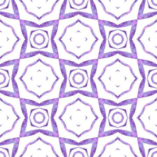纺织现成漂亮的印花 泳衣面料 包装材料 紫色宜人的时髦夏装设计 马赛克无缝图案 手绘绿色马赛克无缝边框 — 图库照片