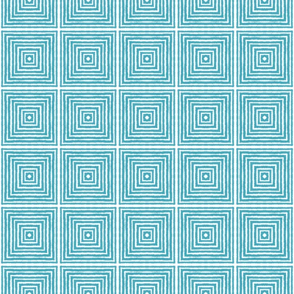 Geometrik dikişsiz desen. Turkuaz simetrik kaleydoskop arka planı. Tekstil hazır harika baskı, mayo kumaş, duvar kağıdı, ambalaj. El çizimi geometrik kusursuz tasarım.