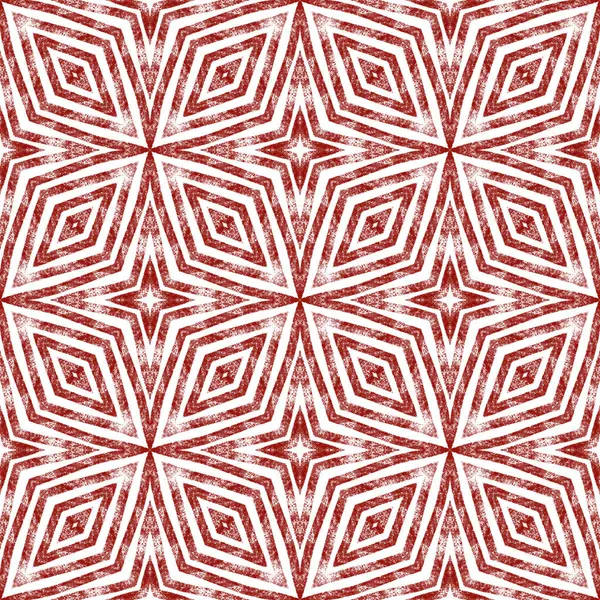 Mosaic seamless pattern. Wine red symmetrical kaleidoscope background. Retro mosaic seamless design. Textile ready imaginative print, swimwear fabric, wallpaper, wrapping.