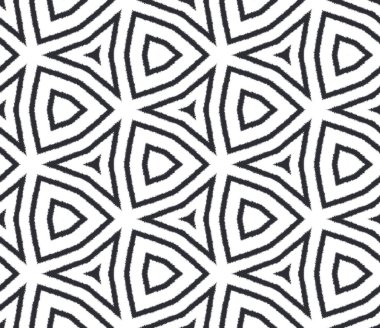 Tekrar eden mayo tasarımı. Siyah simetrik kaleydoskop. Yaz çöreği şekeri desenli. Tekstil hazır canlı baskı, mayo kumaş, duvar kağıdı, ambalaj..