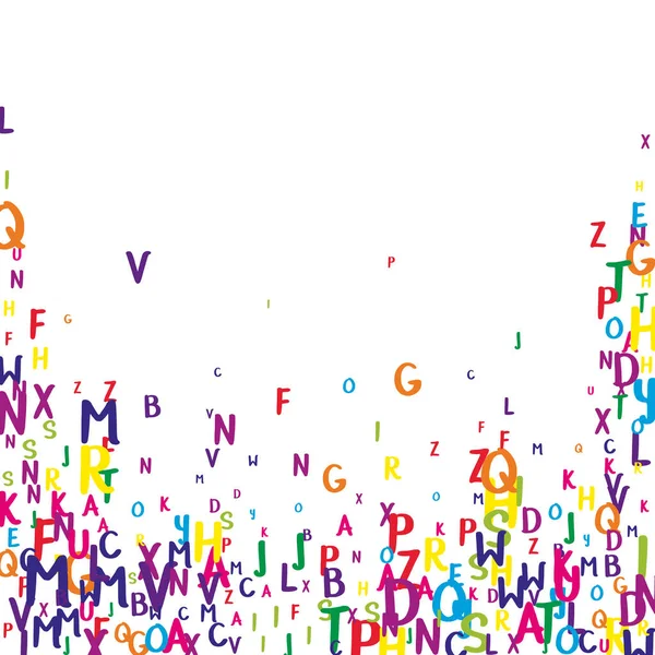 Okul Defteri Kapağı Latin Alfabesinin Renkli Yüzen Harfleri Yabancı Diller — Stok Vektör