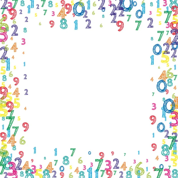 Falling Colorful Orderly Numbers Math Study Concept Flying Digits Curious — Stock Photo, Image