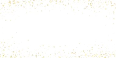 Parıldayan yıldızlar rastgele dağılmış, uçuyor, düşüyor, yüzüyor. Noel kutlaması kavramı. Beyaz arkaplanda şenlikli yıldız vektör çizimi.