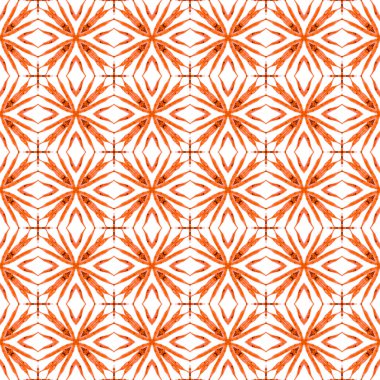 El yapımı Arabesk tasarımı. Turuncu lekesiz boho şık yaz tasarımı. Oryantal arabesk el çizimi sınır. Tekstil hazır nadir baskılar, mayo kumaş, duvar kağıdı, ambalaj..