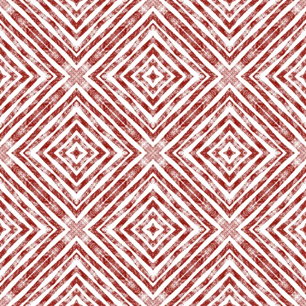 Striped hand drawn pattern. Wine red symmetrical kaleidoscope background. Textile ready creative print, swimwear fabric, wallpaper, wrapping. Repeating striped hand drawn tile.