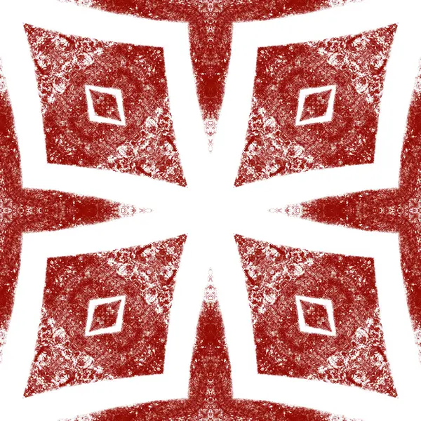 Medallion seamless pattern. Wine red symmetrical kaleidoscope background. Textile ready curious print, swimwear fabric, wallpaper, wrapping. Watercolor medallion seamless tile.