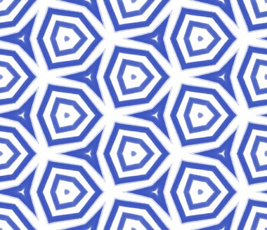 Dokulu çizgili desen. İndigo simetrik kaleydoskop arka planı. Tekstil hazır harika baskı, mayo kumaş, duvar kağıdı, ambalaj. Moda desenli çizgiler tasarımı.