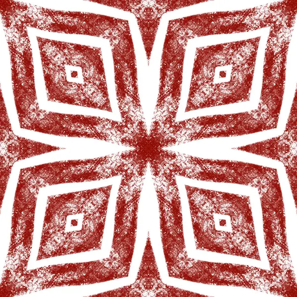 Geometric seamless pattern. Wine red symmetrical kaleidoscope background. Textile ready imaginative print, swimwear fabric, wallpaper, wrapping. Hand drawn geometric seamless design.