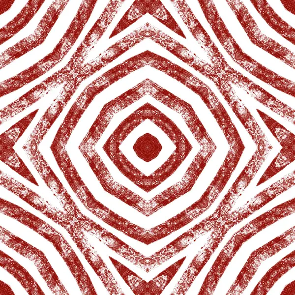 Medallion seamless pattern. Wine red symmetrical kaleidoscope background. Watercolor medallion seamless tile. Textile ready awesome print, swimwear fabric, wallpaper, wrapping.