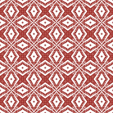 Mozaik kusursuz desen. Şarap kırmızısı simetrik kaleydoskop arka planı. Tekstil hazır etkileyici baskı, mayo kumaş, duvar kağıdı, ambalaj. Retro mozaik pürüzsüz tasarım.