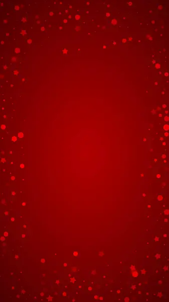 Сніговий Різдвяний Фон Тонкі Літаючі Снігові Пластівці Зірки Різдвяному Червоному — стоковий вектор