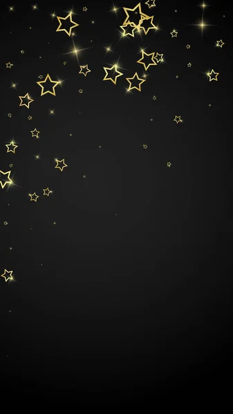 Confeti Estrella Brillante Oro Caótica Plantilla Superposición Infantil Ensueño Ilustración — Archivo Imágenes Vectoriales