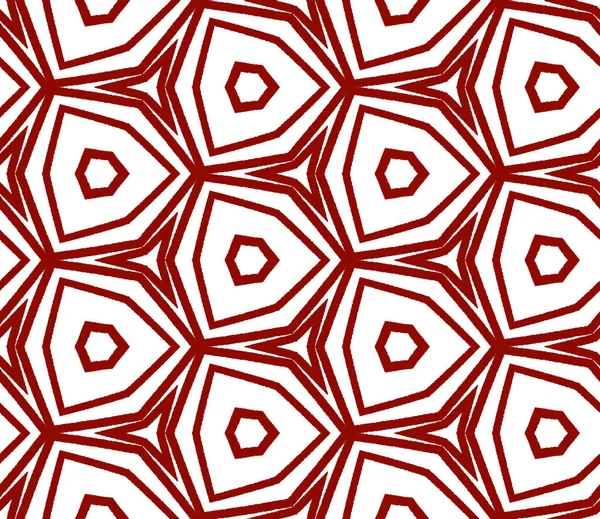 Striped hand drawn pattern. Maroon symmetrical kaleidoscope background. Textile ready positive print, swimwear fabric, wallpaper, wrapping. Repeating striped hand drawn tile.