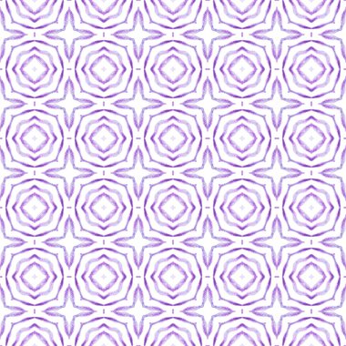 Madalyon pürüzsüz desen. Mor parlak boho şık yaz tasarımı. Tekstil hazır güzel baskı, mayo kumaş, duvar kağıdı, ambalaj. Suluboya madalyonu, kusursuz sınır.